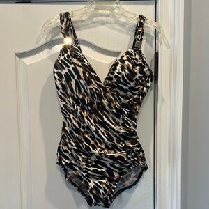 Leopard Print womens One Piece Swimsuit